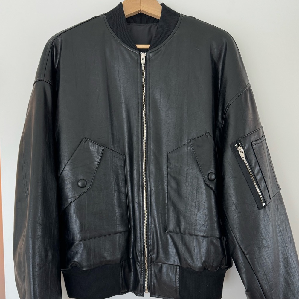 Frankie Shop Faux Leather Bomber